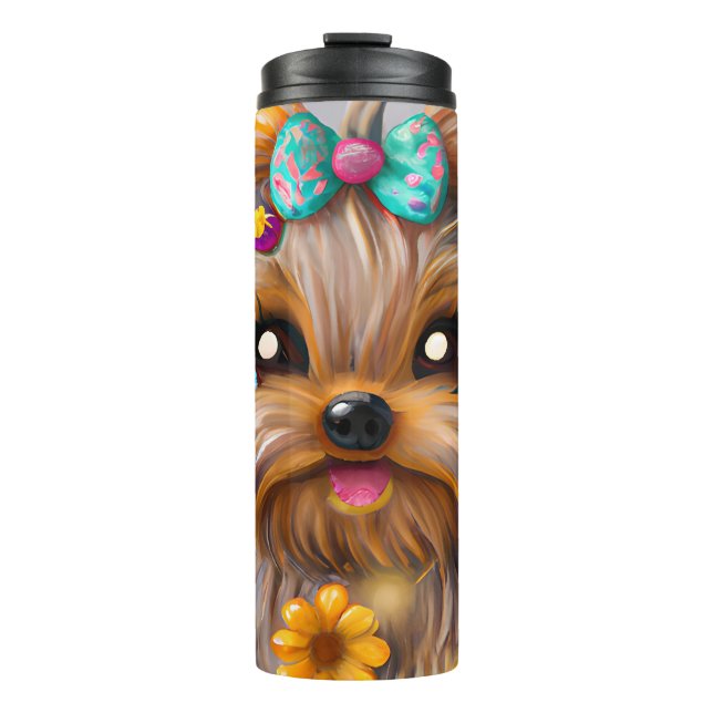 Garrafa Térmica Cute Yorkie Kawaii (Frente)