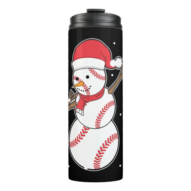 Garrafa Térmica Dabbing Baseball Snowman Natal Holiday (Frente)
