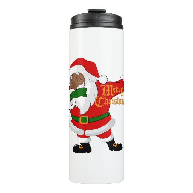 Garrafa Térmica dabbing black santa claus (Frente)