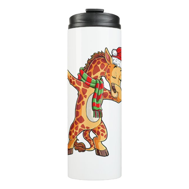 Garrafa Térmica Dabbing Giraffe Papais noeis T Camisa Crianças De  (Frente)