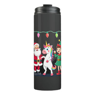 Garrafa Térmica Dabbing Papai Noel Elfo Unicórnio Natal Crianças M