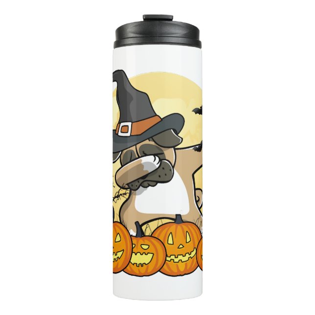 Garrafa Térmica Dabbing Pug Halloween (Frente)