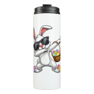 Garrafa Térmica Dabbing Rabbit Páscoa Day Ovos Dab Rapazes Meninas