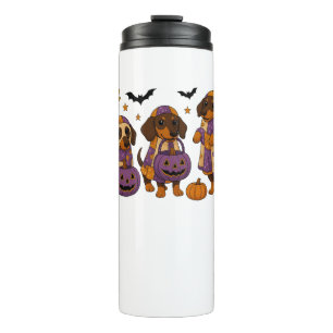 Garrafa Térmica Dachshund Dog Ghost Halloween
