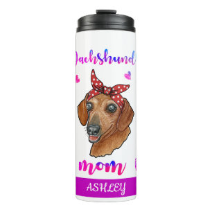 Garrafa Térmica Dachshund Mãe Cão Dia de as mães Bonito
