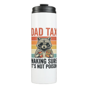 Garrafa Térmica Dad Tax Mapache Vintage Camisa Divertida do Papai