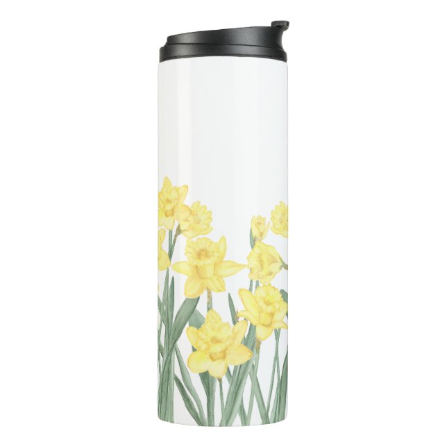 Garrafa Térmica Daffodil Ditzy Padrão Floral de Aquarela (Giro à esquerda)