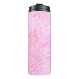 Garrafa Térmica Dahlias Em Rosa Suave