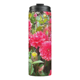 Garrafa Térmica Dahlias Rosa Profundo