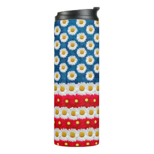Garrafa Térmica Daisy Floral American Flag USA Desk Lamp
