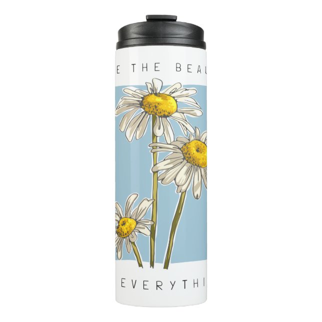 Garrafa Térmica Daisy Flowers Beauty Slogan (Frente)