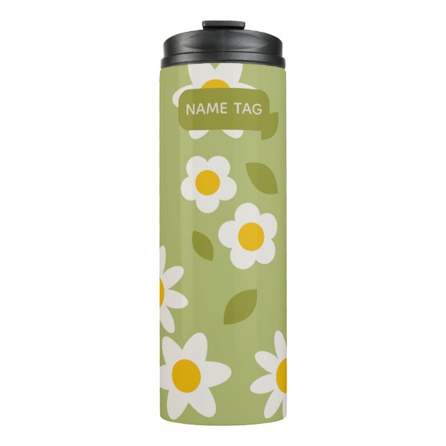 Garrafa Térmica Daisy Green Floral Thermal Tumbler (Frente)