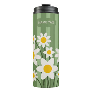 Garrafa Térmica Daisy Green Floral Thermal Tumbler