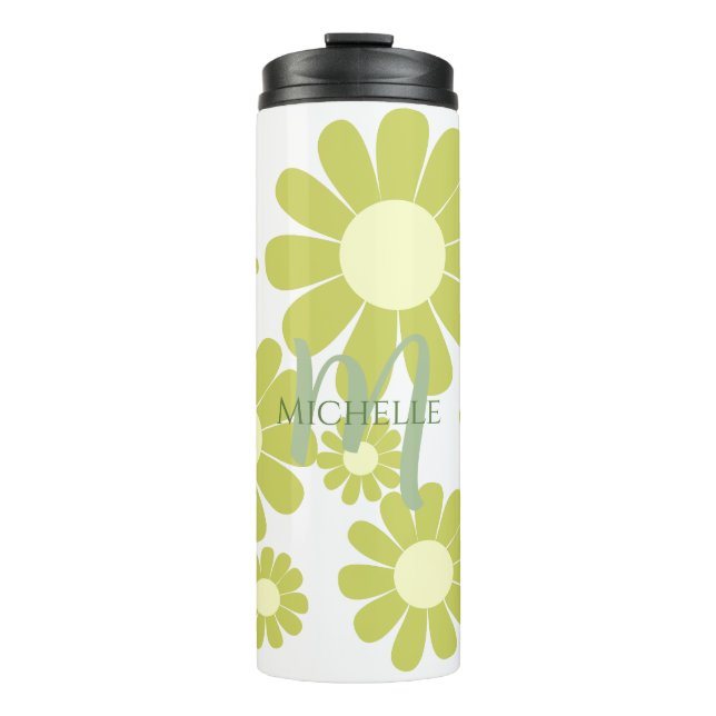 Garrafa Térmica Daisy Green Monograma (Frente)