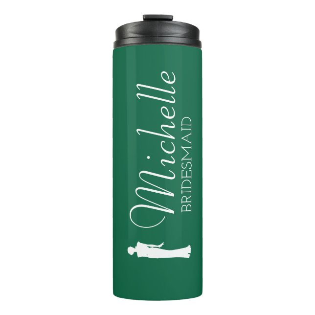 Garrafa Térmica Damas de honra personalizadas em rosa suave (Frente)