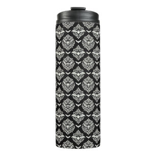 Garrafa Térmica Damasco preto e branco