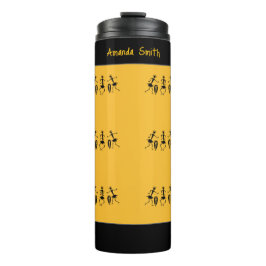 Garrafa Térmica Dança Inspiradora, Arte Africana - Laranja