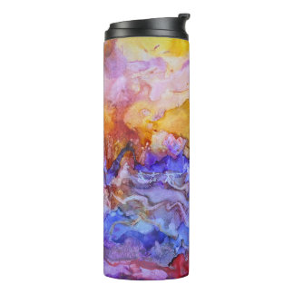 Garrafa Térmica Dançando Mundo Dreamscape Abstrato Art Thermal Mug