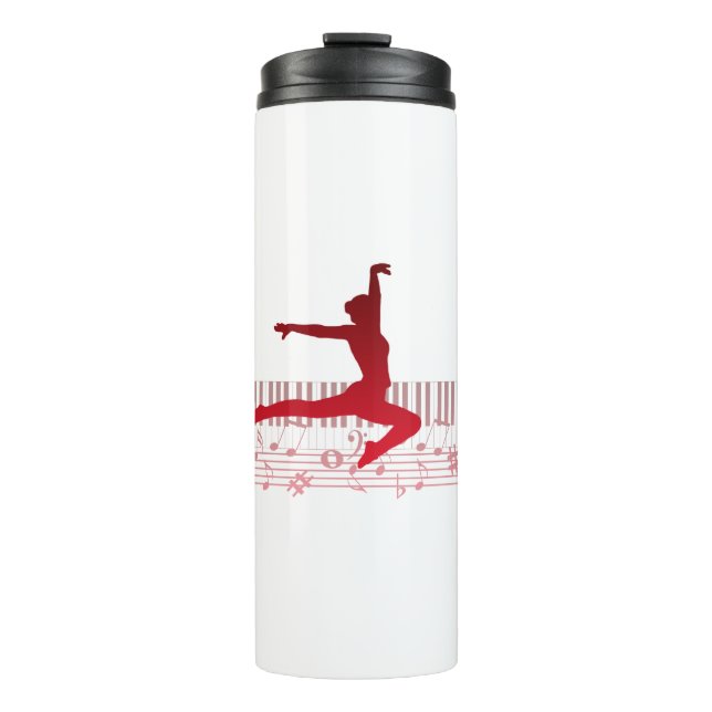 Garrafa Térmica dançarina de balé em um teclado (Frente)