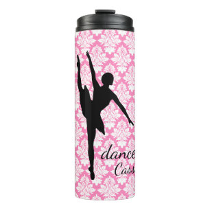 Garrafa Térmica Dancer Silhouette Rosa Damask Thermal Tumbler