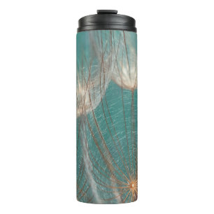 Garrafa Térmica Dandelion branco em fotografia fechada