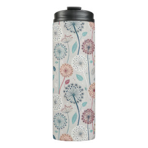 Garrafa Térmica Dandelion Whimsical - Vermelho, Amarelo, Branco e