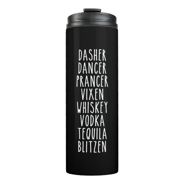 Garrafa Térmica Dasher Dancer Prancer Vixen Whiskey Vodka Tequila (Frente)
