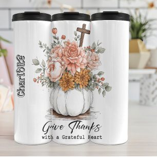 Garrafa Térmica Dê aos Obrigados um coração gratoso