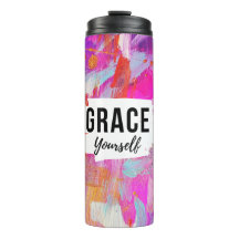 Dê Graça a Si Mesma Tumbler Abstrato Inspirador Ro