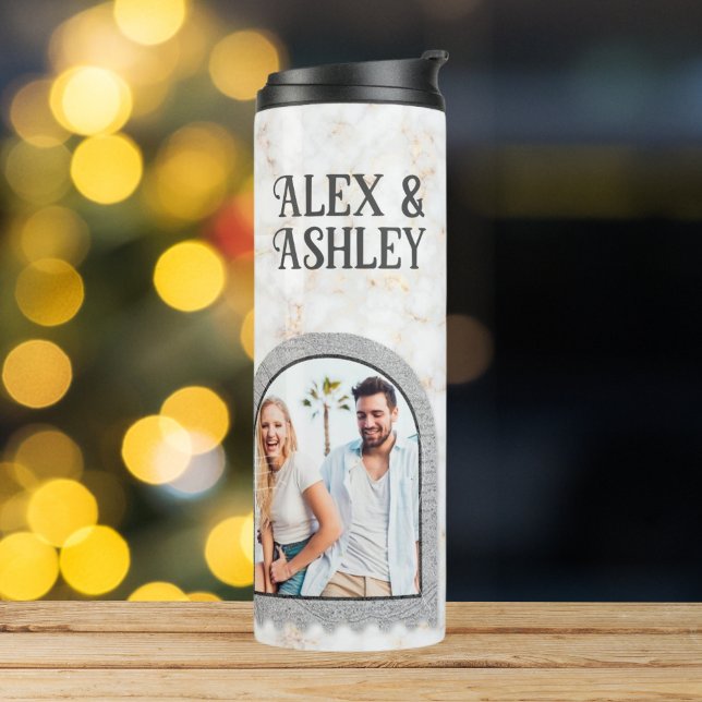 Garrafa Térmica Deco Art Modern Photo Name Thermal Tumbler (Criador carregado)