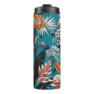 Garrafa Térmica Deco Floral Artístico: Padrão Vintage Invisível
