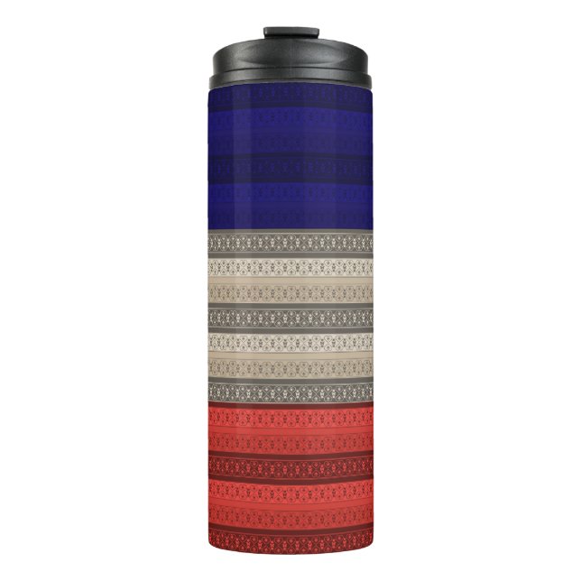 Garrafa Térmica Decor decorativo abstrato sem costura, retro vinta (Frente)