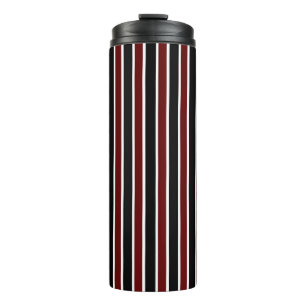 Garrafa Térmica Decoração das tiras brancas de marrom preto vertic
