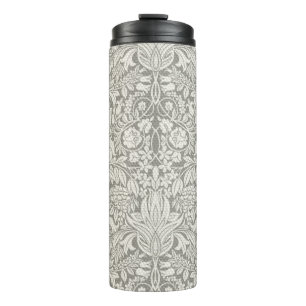 Garrafa Térmica Decoração de Casa Floral de Damasco Branco Elegant
