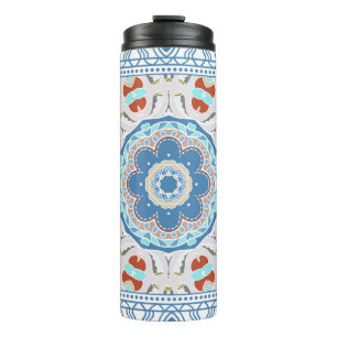 Garrafa Térmica Decorative colorful ornament on white background,