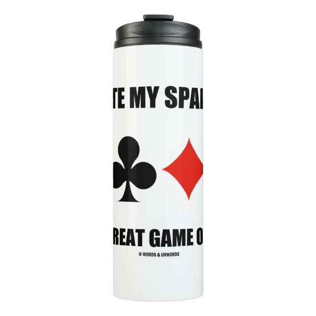 Garrafa Térmica Dedico O Meu Tempo Esparso Ao Jogo Do Excelente Da (Frente)