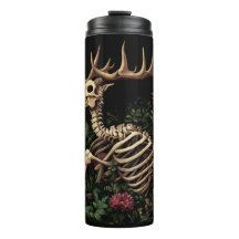 Deer Skeleton Mystical Gothic Floral