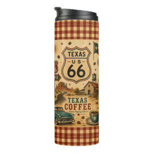 Garrafa Térmica Degustações de Café na Estrada da Rota 66 no Texas