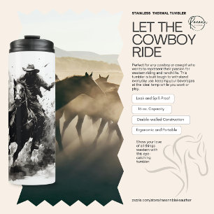 Garrafa Térmica Deixe o Cowboy Cavalgar Tumbler Térmico