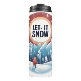 Garrafa Térmica Deixe-o nevar com uma bela paisagem vítrea