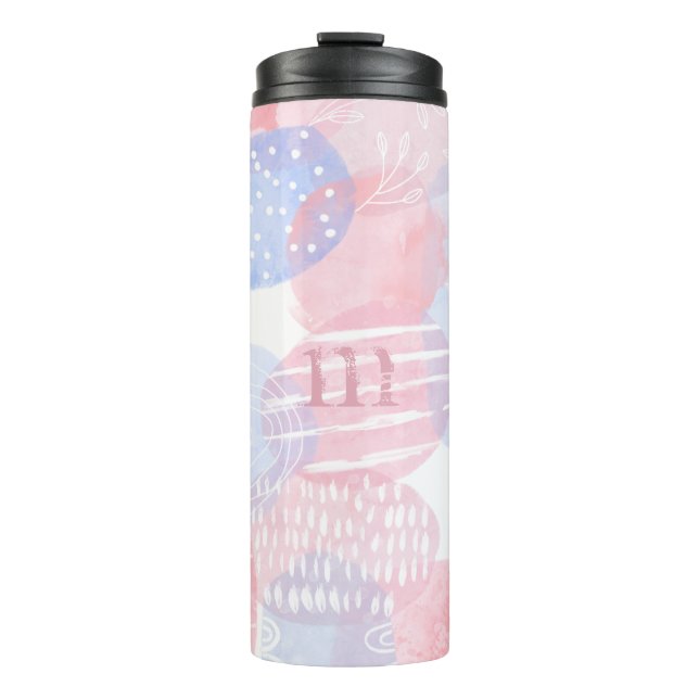 Garrafa Térmica Delicar Formas de Lâmpada e Abstrato Azul (Frente)