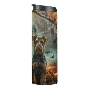 Garrafa Térmica Delícia Canina de Halloween de Airedale