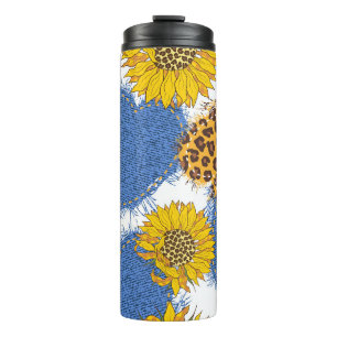 Garrafa Térmica Denim Hearts Leopard Sunflower Standard