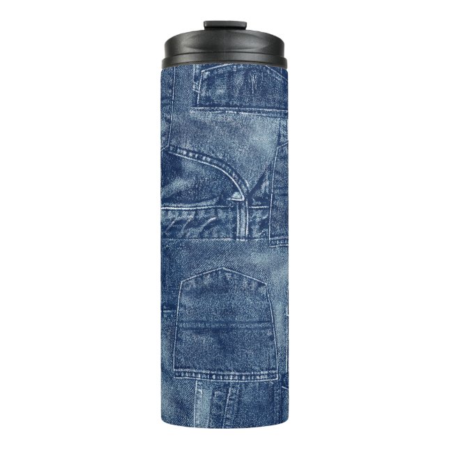 Garrafa Térmica Denim material, (Frente)