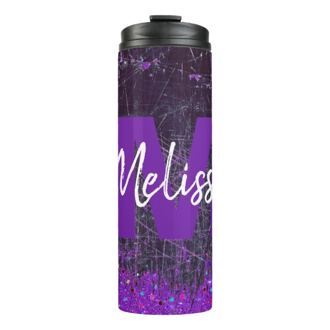 Garrafa Térmica Denim Personalizado e Tumbler Térmico de Glitter (Frente)