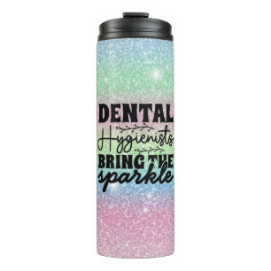 Garrafa Térmica Dental Hygienist Sparkle Rainbow Glitter