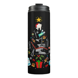 Garrafa Térmica Dentist Dental Enfeites de natal Tree Xmas Holida