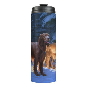 Garrafa Térmica Desconto de Natal do Irish Red Setter Snowy Sleigh