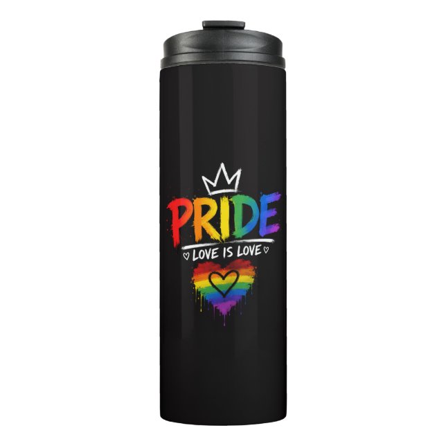 Garrafa Térmica Desenho Arco-íris Orgulho LGBT (Frente)