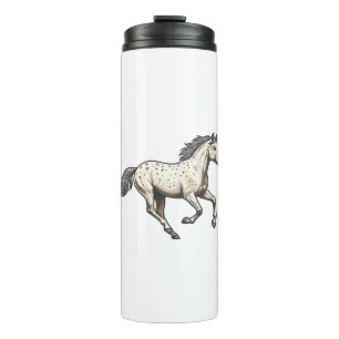 Garrafa Térmica Desenho de Cavalo Appaloosa Correndo Gravado Antig